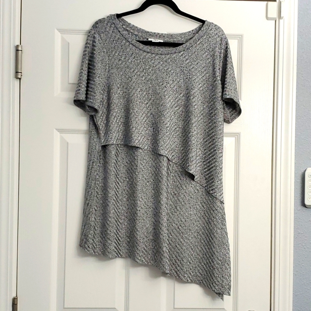 BAR III silver knit asymmetrical top